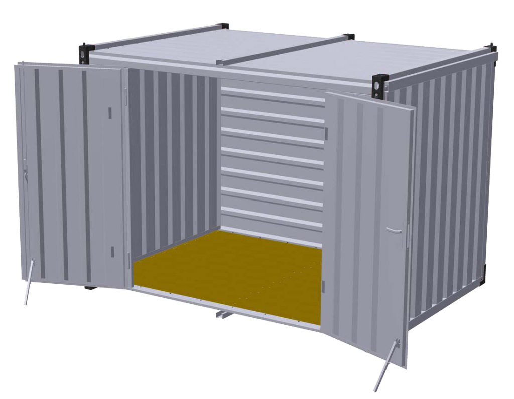 Materiaalcontainer dubbele deuren lange zijde - 3 meter