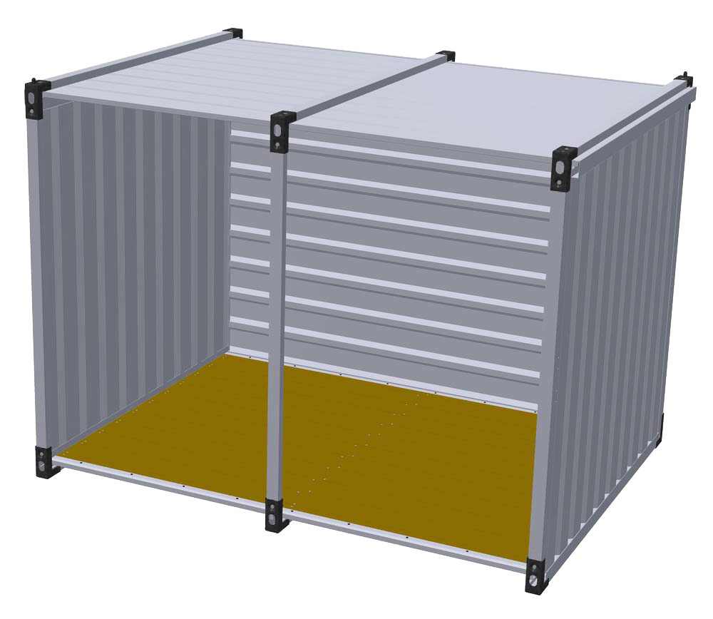 Materiaalcontainer open lange zijde - 3 meter