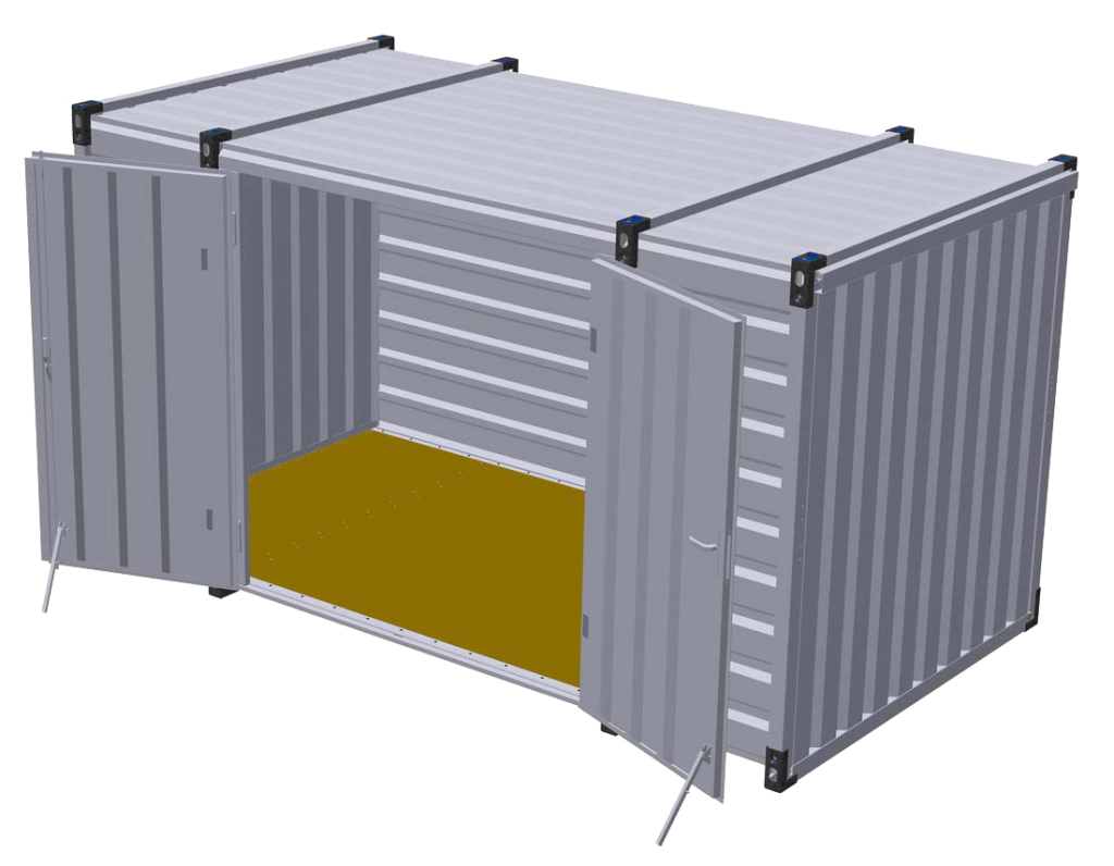Materiaalcontainer dubbele deuren lange zijde - 4 meter