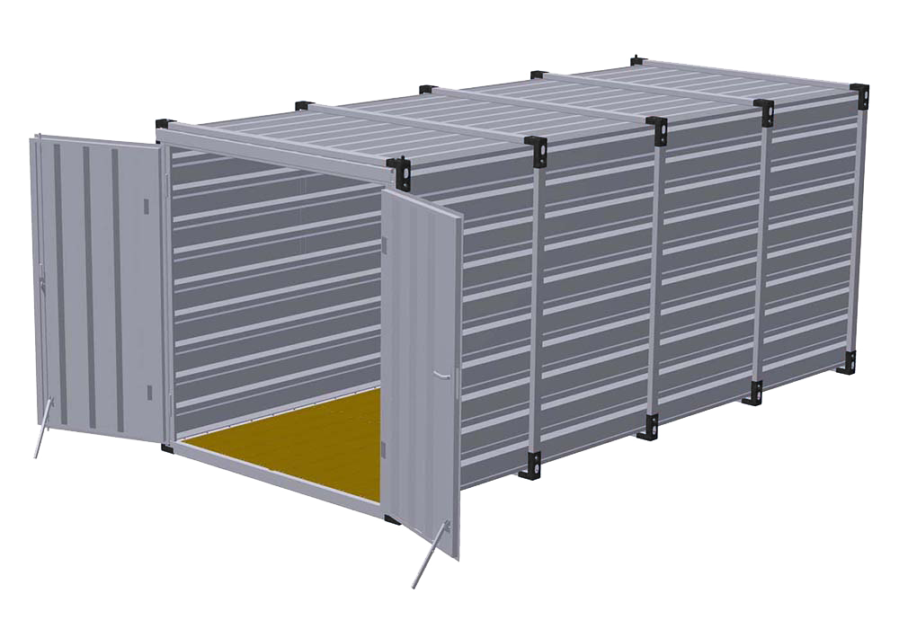 Materiaalcontainer dubbele deuren korte zijde - 5 meter