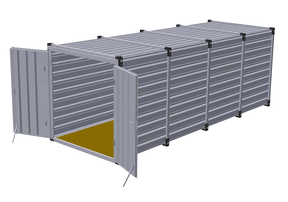 Materiaalcontainer dubbele deuren korte zijde - 6 meter
