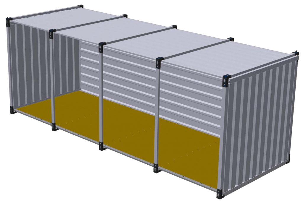 Materiaalcontainer open lange zijde - 6 meter